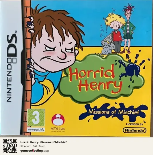 Horrid Henry: Missions of Mischief Nintendo DS, PAL box front