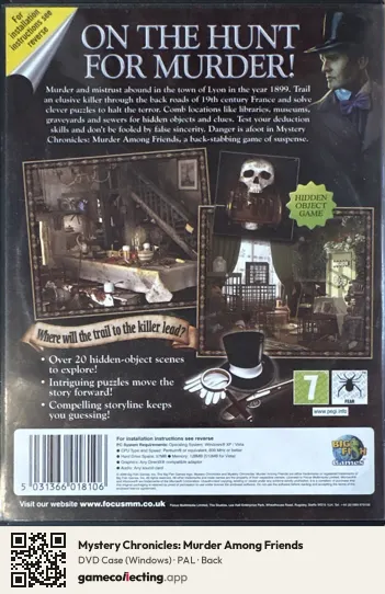 Mystery Chronicles: Murder Among Friends Computer, PAL box back