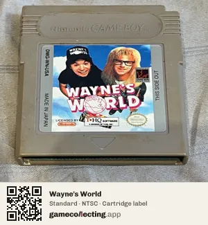 Wayne's World Game Boy, NTSC cartridge label