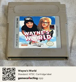 Wayne's World Game Boy, NTSC cartridge label