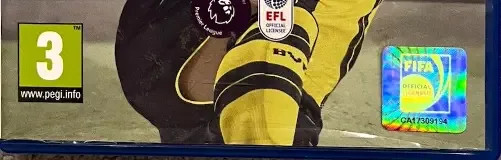 FIFA 17, the PEGI square on its front