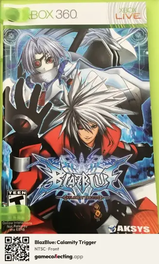 BlazBlue: Calamity Trigger Xbox 360, NTSC box front