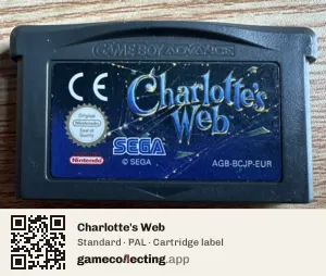 Charlotte's Web Game Boy Advance, PAL cartridge label