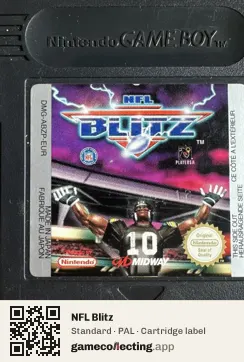NFL Blitz Game Boy Color, PAL cartridge label