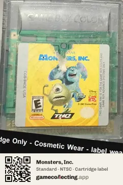 Monsters, Inc. Game Boy Color, NTSC cartridge label