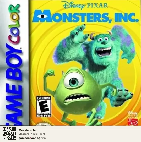 Monsters, Inc. Game Boy Color, NTSC box front