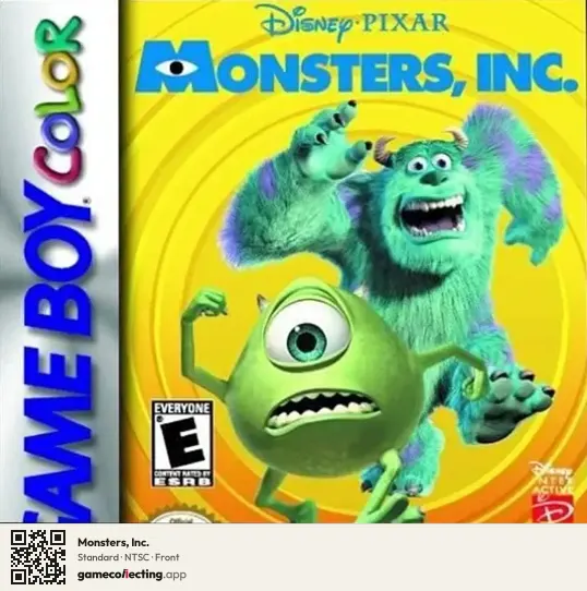 Monsters, Inc. Game Boy Color, NTSC box front