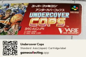 Undercover Cops Super Nintendo Entertainment System, Asia cartridge label