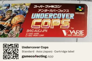 Undercover Cops Super Nintendo Entertainment System, Asia cartridge label