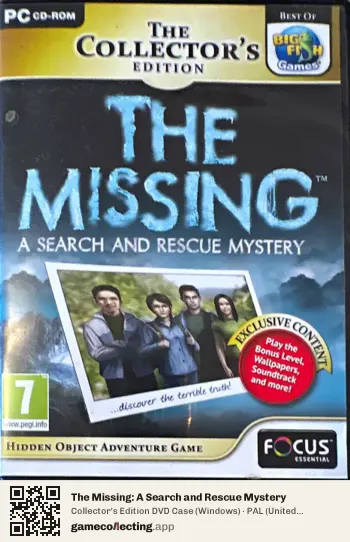 The Missing: A Search and Rescue Mystery Computer, United Kingdom box front