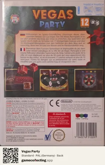 Vegas Party Nintendo Wii, Germany box back