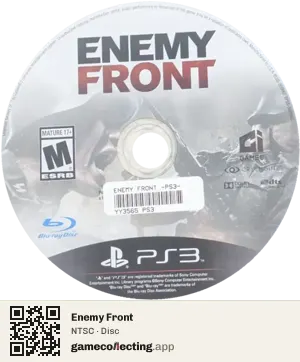 Enemy Front PlayStation 3, NTSC disc