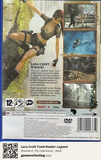 Lara Croft Tomb Raider: Legend PlayStation 2, Germany box back