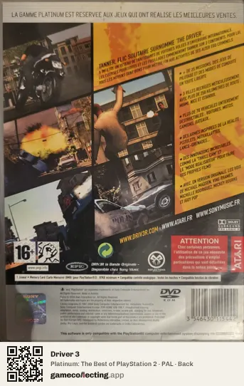 Driver 3 PlayStation 2, PAL box back