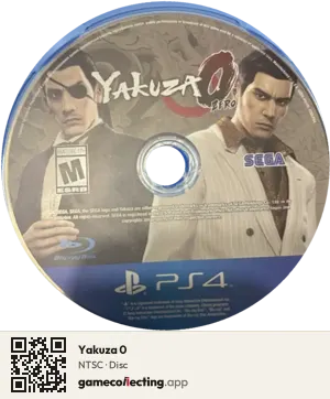 Yakuza 0 PlayStation 4, NTSC disc