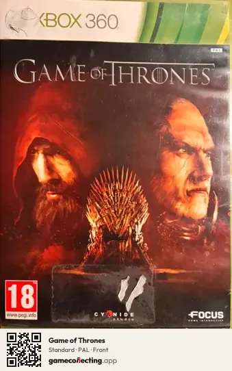 Game of Thrones Xbox 360, PAL box front
