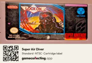Super Air Diver Super Nintendo Entertainment System, NTSC cartridge label