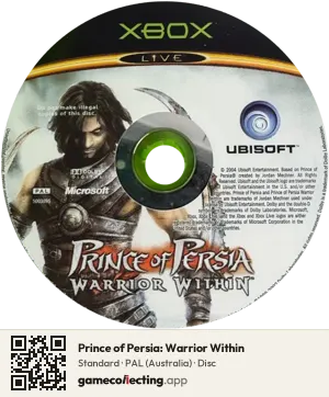 Prince of Persia: Warrior Within Xbox, PAL disc