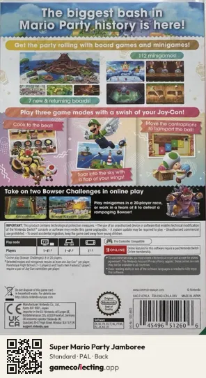 Super Mario Party Jamboree Nintendo Switch, PAL box back