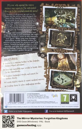 The Mirror Mysteries: Forgotten Kingdoms Computer, PAL box back