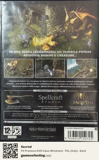 Sacred Computer, Italy box back