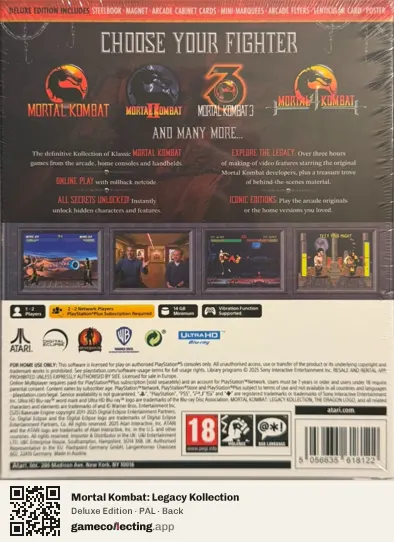 Mortal Kombat: Legacy Kollection PlayStation 5, PAL box back