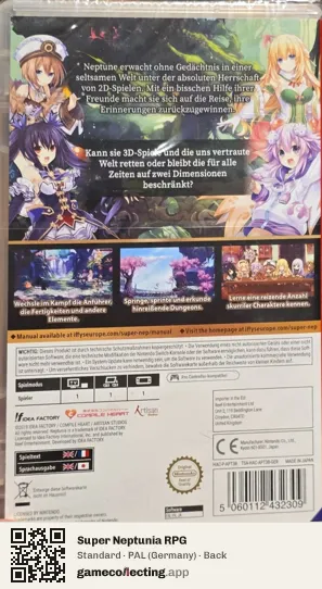 Super Neptunia RPG Nintendo Switch, Germany box back