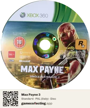 Max Payne 3 Xbox 360, PAL disc