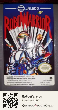 RoboWarrior Nintendo Entertainment System, PAL cartridge label