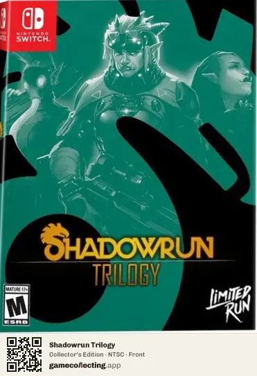Shadowrun Trilogy Nintendo Switch, NTSC box front