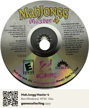 MahJongg Master 4 Computer, NTSC disc