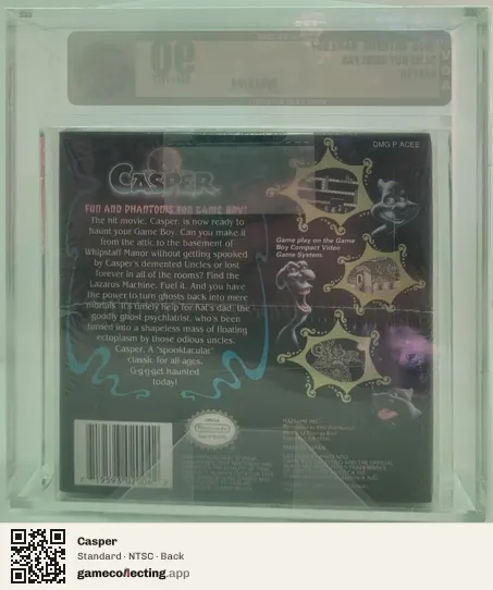 Casper Game Boy, NTSC box back