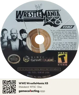 WWE WrestleMania X8 Nintendo GameCube, NTSC disc