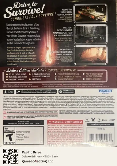 Pacific Drive PlayStation 5, NTSC box back