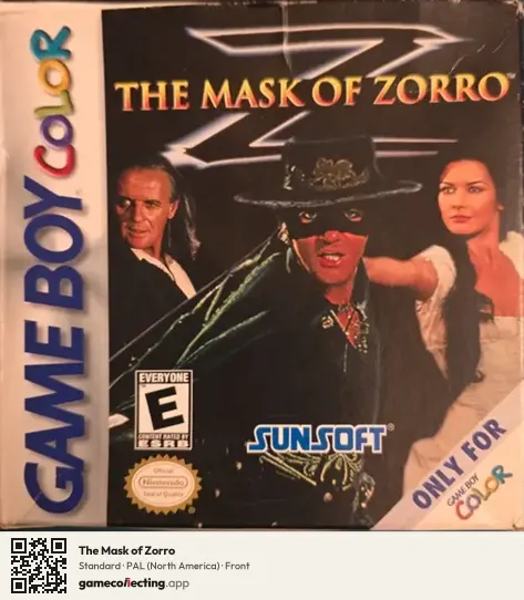 The Mask of Zorro Game Boy Color, North America box front