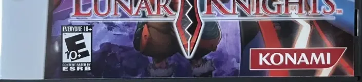 Lunar Knights, the ESRB box on its front