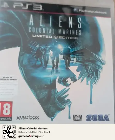 Aliens: Colonial Marines PlayStation 3, PAL box front