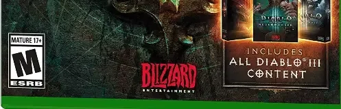 Diablo III: Eternal Collection, the ESRB box on its front