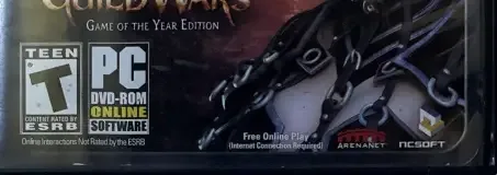 Guild Wars: Factions, the ESRB box on its front