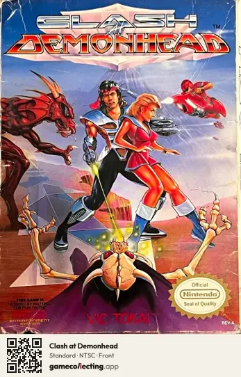 Clash at Demonhead Nintendo Entertainment System, NTSC box front