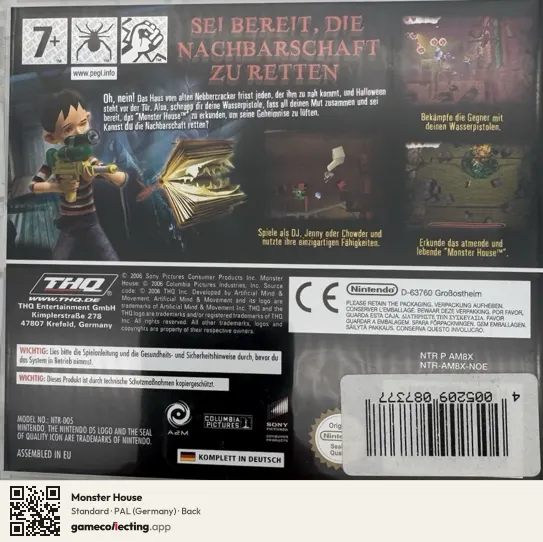 Monster House Nintendo DS, Germany box back