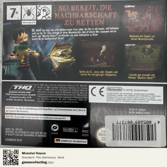Monster House Nintendo DS, Germany box back