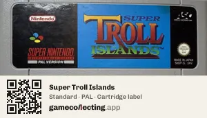 Super Troll Islands Super Nintendo Entertainment System, PAL cartridge label