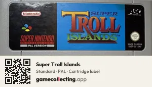 Super Troll Islands Super Nintendo Entertainment System, PAL cartridge label