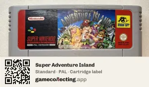 Super Adventure Island Super Nintendo Entertainment System, PAL cartridge label