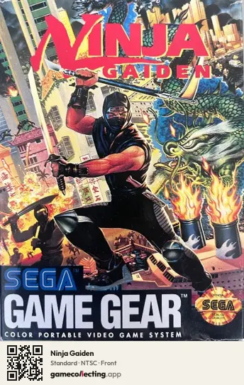 Ninja Gaiden Sega Game Gear, NTSC box front