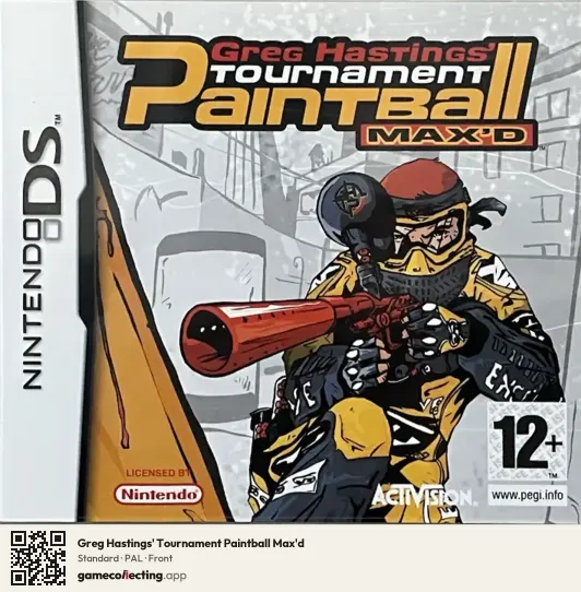 Greg Hastings' Tournament Paintball Max'd Nintendo DS, PAL box front