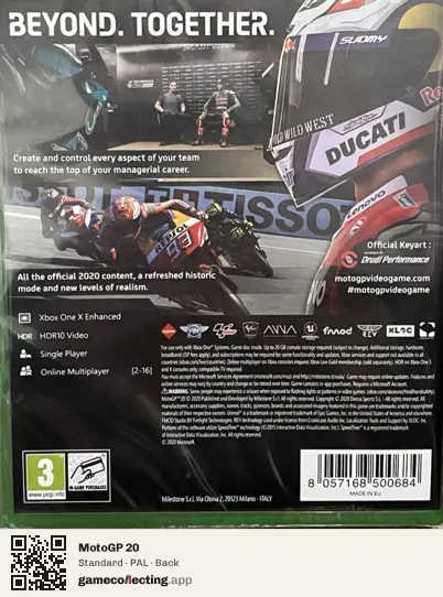 MotoGP 20 Xbox One, PAL box back