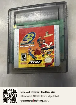 Rocket Power: Gettin' Air Game Boy Color, NTSC cartridge label