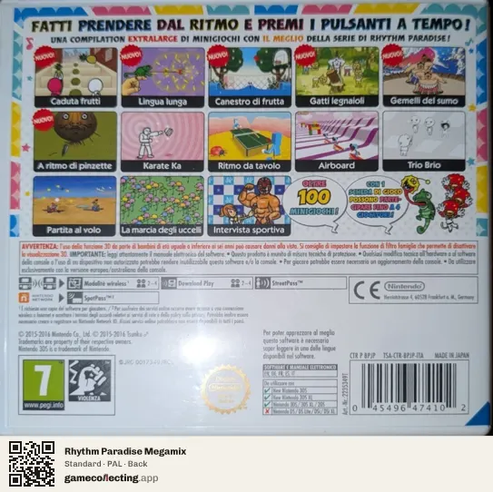 Rhythm Paradise Megamix Nintendo 3DS, PAL box back